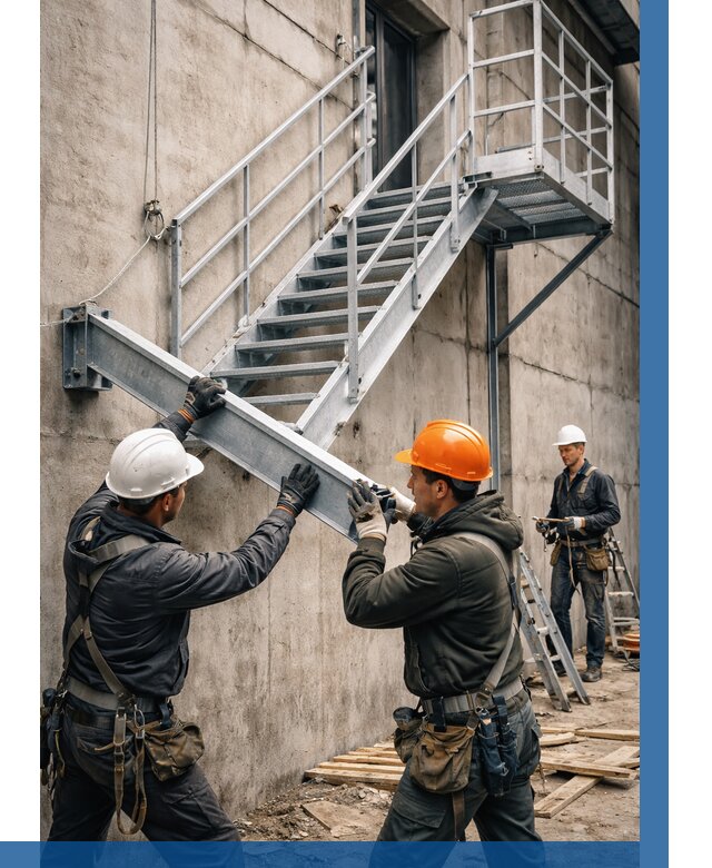 Монтаж металлических лестниц в Пушкине от 15560 р. | ВЫСОТНИК-Пшк