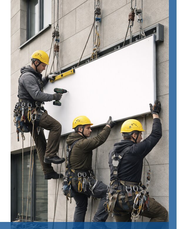 Монтаж рекламной вывески в Пушкине от 8298 р. | ВЫСОТНИК-Пшк