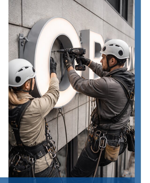 Монтаж световых букв в Пушкине от 3112 р. под ключ ВЫСОТНИК-Пшк