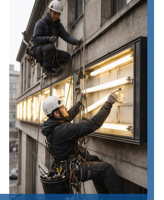 Замена ламп в вывеске в Пушкине под ключ от 3631 р. | ВЫСОТНИК-Пшк