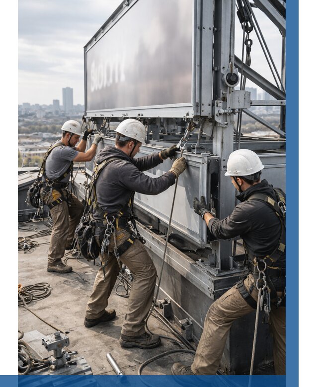 Монтаж крышной рекламной конструкции в Пушкине от 62238 р.|ВЫСОТНИК-Пшк