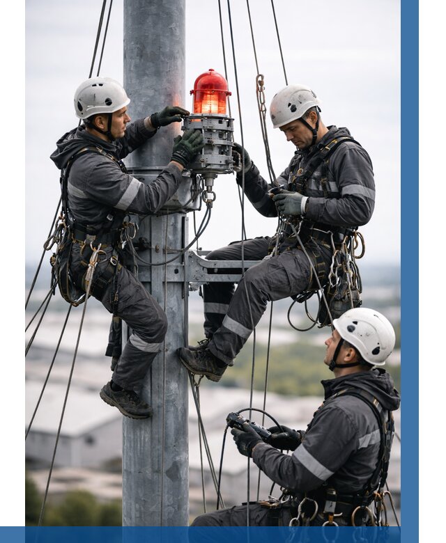 Монтаж заградительных огней в Пушкине от 8817 р. | ВЫСОТНИК-Пшк