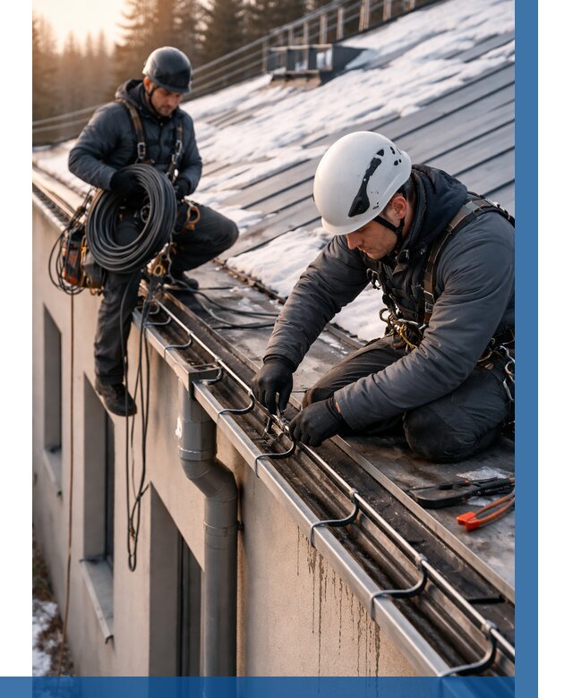 Монтаж греющего кабеля на кровле в Пушкине от 467 р. | ВЫСОТНИК-Пшк