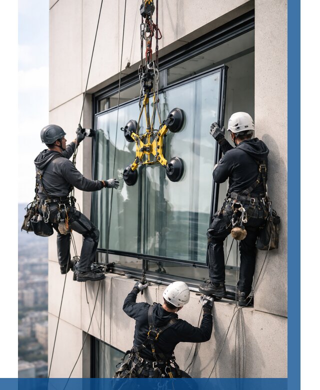 Монтаж стеклопакетов на высоте в Пушкине от 3319 р. | ВЫСОТНИК-Пшк