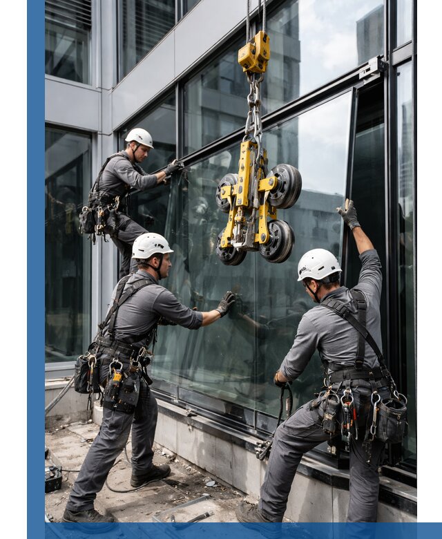 Структурное остекление фасадов в Пушкине монтаж и обслуживание