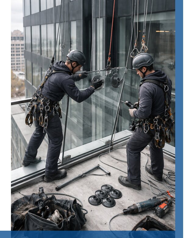 Монтаж стеклянных ограждений в Пушкине от 2593 р. | ВЫСОТНИК-Пшк