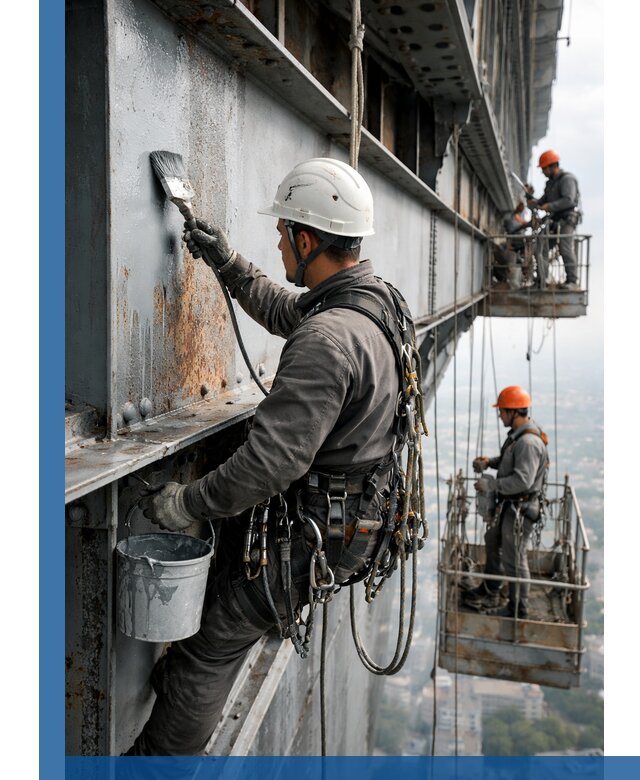 Покраска металлоконструкций на высоте в Пушкине профессионально