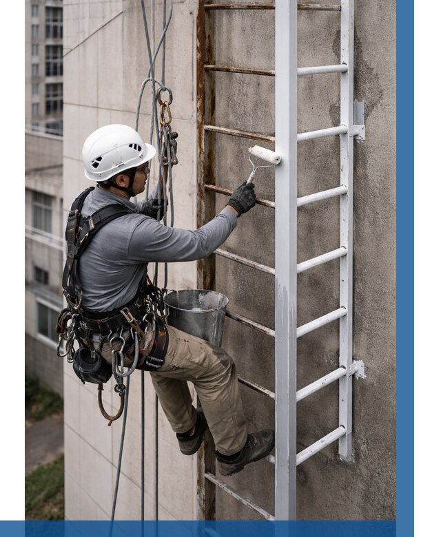 Покраска пожарных лестниц в Пушкине от 4668 р. | ВЫСОТНИК-Пшк