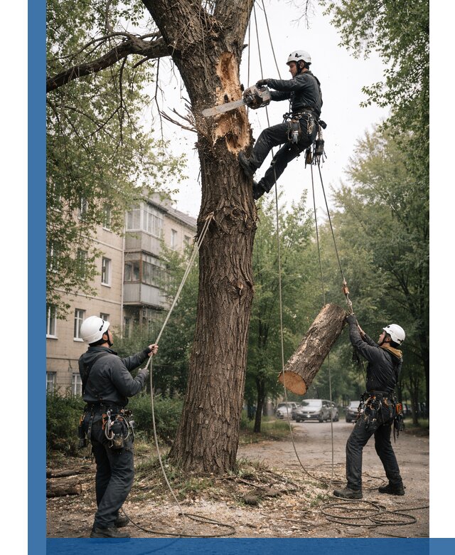 Срочное удаление аварийных деревьев в Пушкине с гарантией безопасности