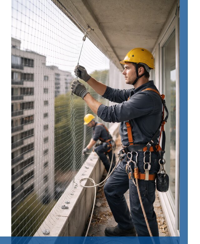 Монтаж сетки от птиц в Пушкине от 4668 р. | ВЫСОТНИК-Пшк